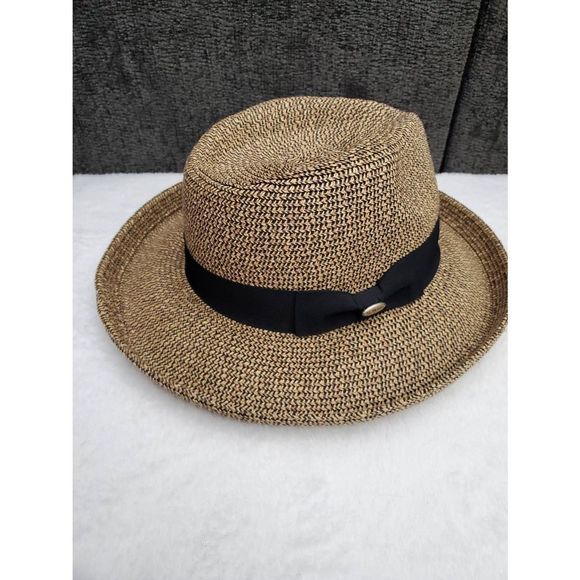 Saint Martin Straw Fedora Men's Hat OS - Picture 3 of 11